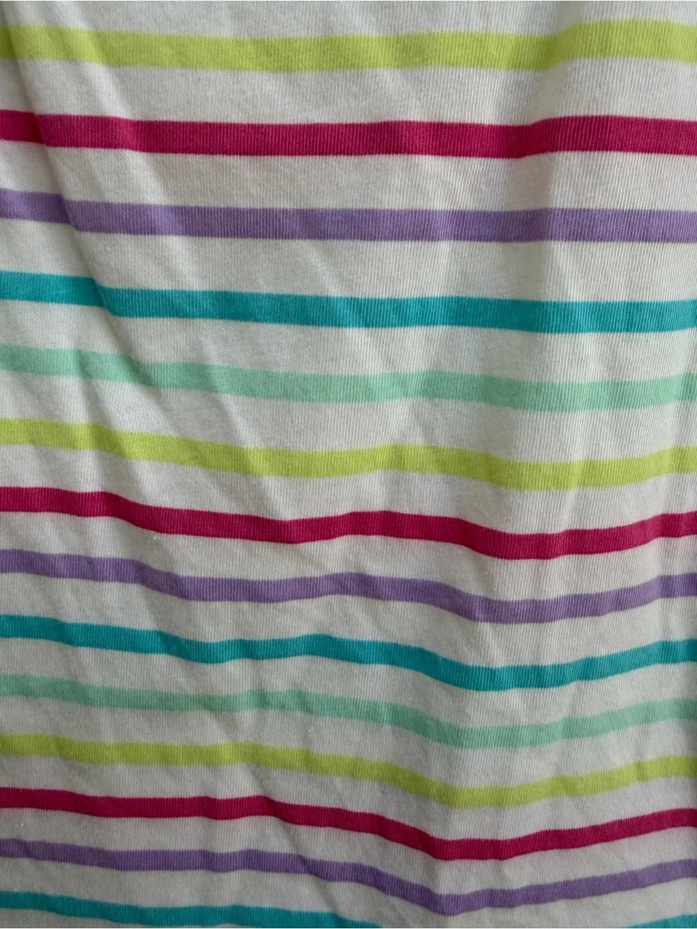 The Children's Place Girls 4 White Short Sleeve Tee Shirt Top Rainbow Stripes